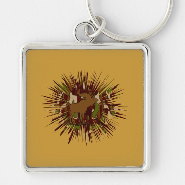 Camouflage Moose Break-out Camo Key Ring (Front)