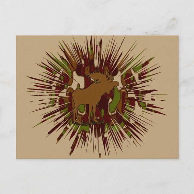 Camouflage Moose Break-out Camo Postcard (Front)