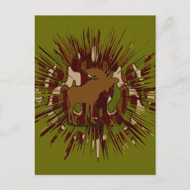 Camouflage Moose Break-out Camo Postcard (Front)