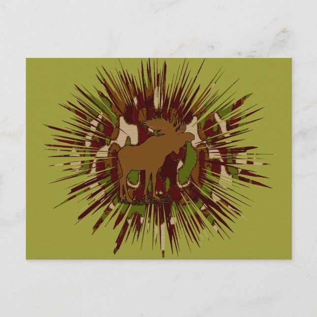 Camouflage Moose Break-out Camo Postcard (Front)