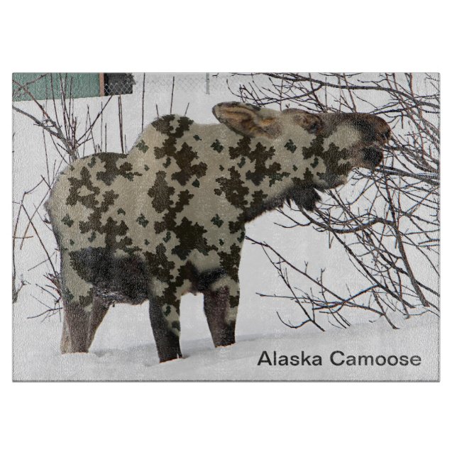 Camouflage Moose (Camoose) Cutting Board (Front)