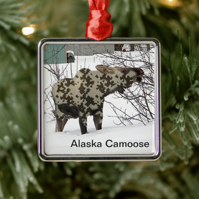 Camouflage Moose (Camoose) Metal Tree Decoration (Tree)