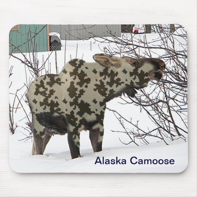Camouflage Moose (Camoose) Mouse Mat (Front)