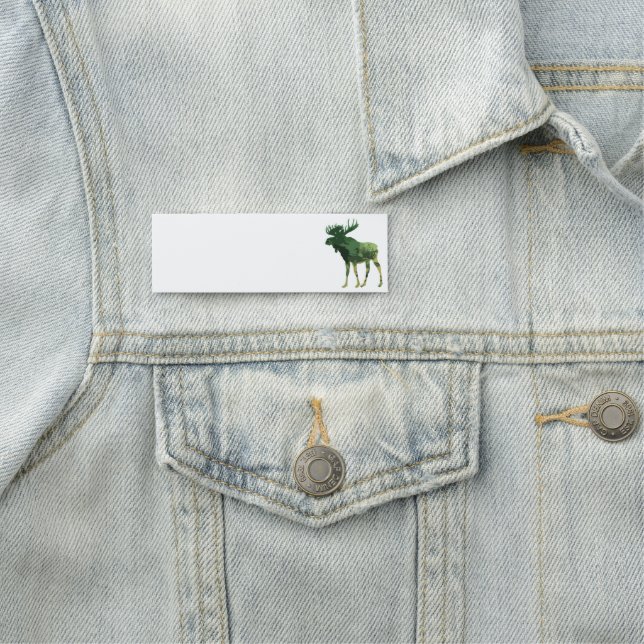 Camouflage Moose Silhouette Fun Art Name Tag (In Situ)