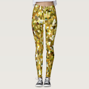 Camouflage Mosaic (Green and Brown) (Version 2) Leggings