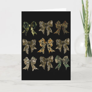 Camouflage Old Camo Bow Camo Coquette Bow Hunting  Card