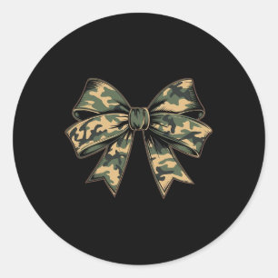 Camouflage Old Camo Bow Camo Coquette Bow Hunting Classic Round Sticker