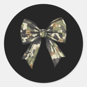 Camouflage Old Camo Bow Camo Coquette Bow Hunting Classic Round Sticker