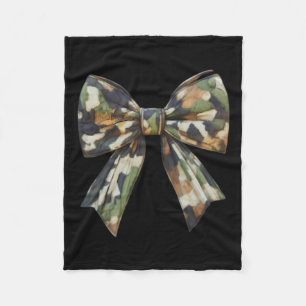 Camouflage Old Camo Bow Camo Coquette Bow Hunting  Fleece Blanket