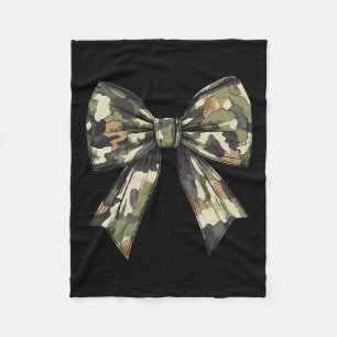 Camouflage Old Camo Bow Camo Coquette Bow Hunting Fleece Blanket