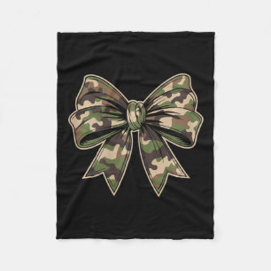 Camouflage Old Camo Bow Camo Coquette Bow Hunting Fleece Blanket