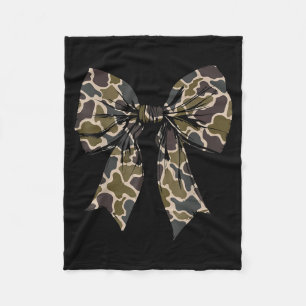 Camouflage Old Camo Bow Camo Coquette Bow Hunting Fleece Blanket