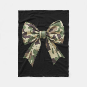 Camouflage Old Camo Bow Camo Coquette Bow Hunting  Fleece Blanket
