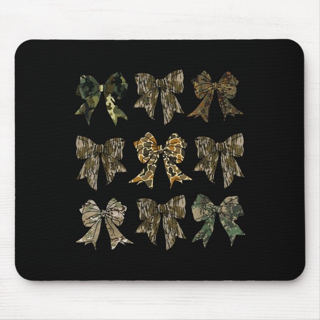 Camouflage Old Camo Bow Camo Coquette Bow Hunting  Mouse Mat (Front)