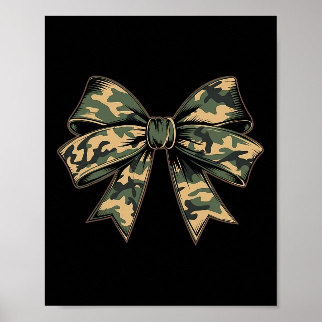 Camouflage Old Camo Bow Camo Coquette Bow Hunting  Poster (Front)