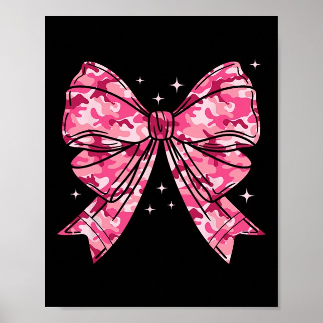 Camouflage Old Camo Bow Camo Coquette Bow Hunting  Poster (Front)
