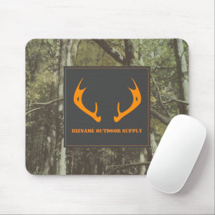 Camouflage Orange Deer Antlers Outdoor Business Mouse Mat
