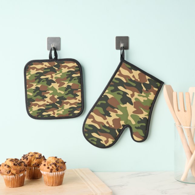 camouflage oven mitt & pot holder set (Insitu(Hanging))