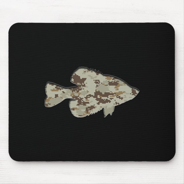 Camouflage Pan Fish Silhouette Digital Camo Crappi Mouse Mat (Front)