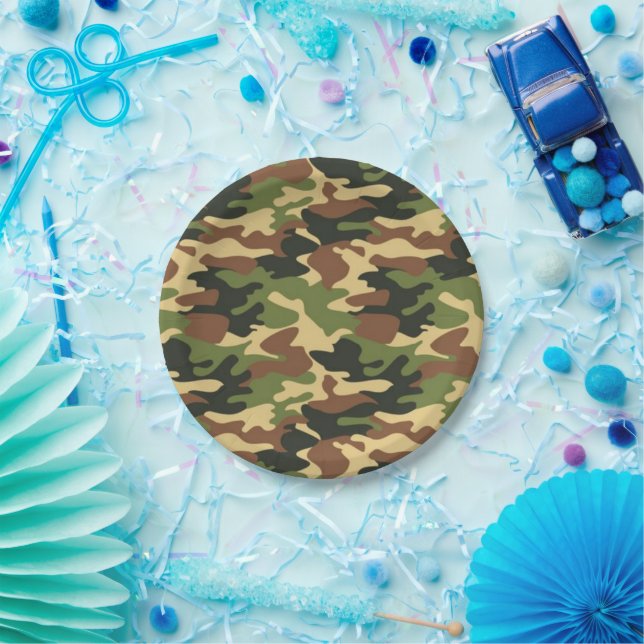 camouflage paper plate (Party)