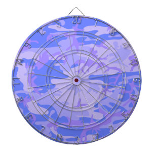Camouflage Pastel Blue Abstract Pattern Dartboard