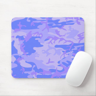 Camouflage Pastel Blue Abstract Pattern Mouse Mat