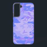 Camouflage Pastel Blue Abstract Pattern Samsung Galaxy Case<br><div class="desc">Camouflage pastel blue abstract pattern Galaxy S22  Case. Personalise this template with your art or photo and customise it to your liking. The product features a blue and purple camouflage pattern.</div>
