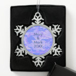 Camouflage Pastel Blue Abstract Pattern Snowflake Pewter Christmas Ornament<br><div class="desc">Camouflage pastel blue abstract pattern design product. Personalise this template with your art or photo and customise it to your liking. The product features a blue and purple camouflage pattern.</div>