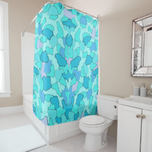 Camouflage Pattern - Blue Shower Curtain