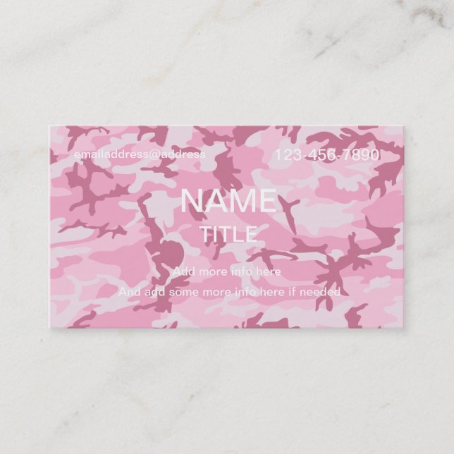 Camouflage Pattern Business Card (Front)