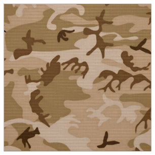 Camouflage Pattern, Desert Tan and Brown  Fabric