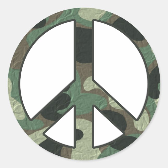 Camouflage Peace Sign Stickers (Front)
