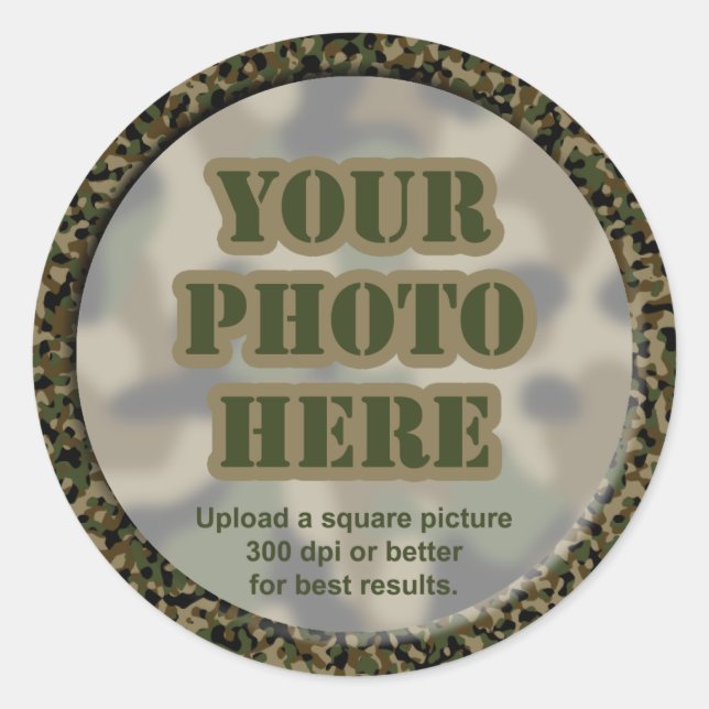 Camouflage Photo Stickers (sheet of 6 large sticke (Front)