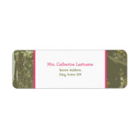 Camouflage & Pink Address Label Sticker