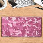 Camouflage Pink Cool Personalised Girly Camo Desk Mat<br><div class="desc">Introducing our camo desk mat, perfect for adding a touch of military-inspired style to your home office or gaming setup. The pink camouflage design brings a rugged yet sophisticated look to your workspace. This extra large mouse pad is the perfect office accessory, providing a smooth surface for your mouse while...</div>