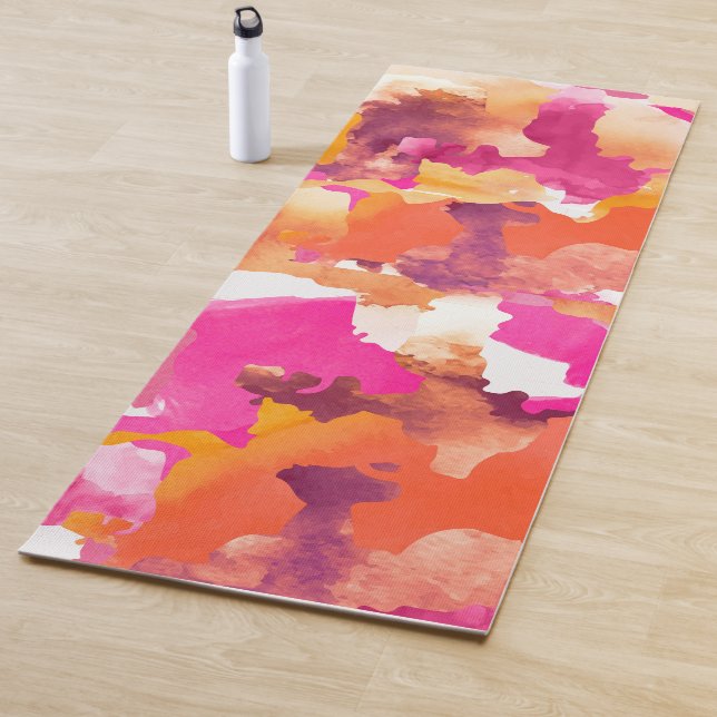 Camouflage pink orange Yoga Mat (In Situ)