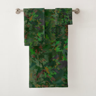 Camouflage Pixels Woods  Bath Towel Set