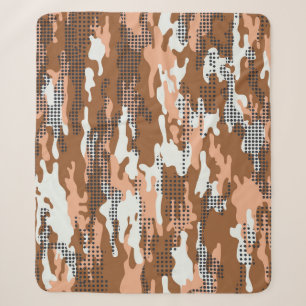Camouflage Polka Dot: Abstract Seamless. Sherpa Blanket