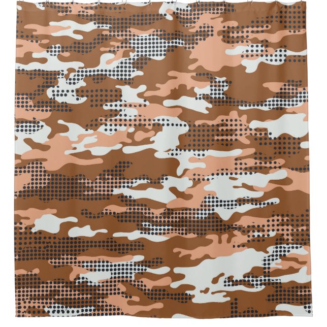 Camouflage Polka Dot: Abstract Seamless. Shower Curtain (Front)