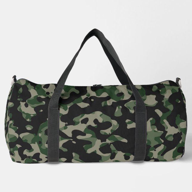 Camouflage Print Cut Sew Large Duffel Bag  (Front)