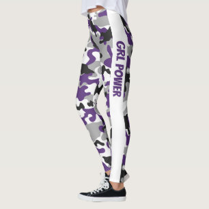 Camouflage Purple GRL Power  Leggings