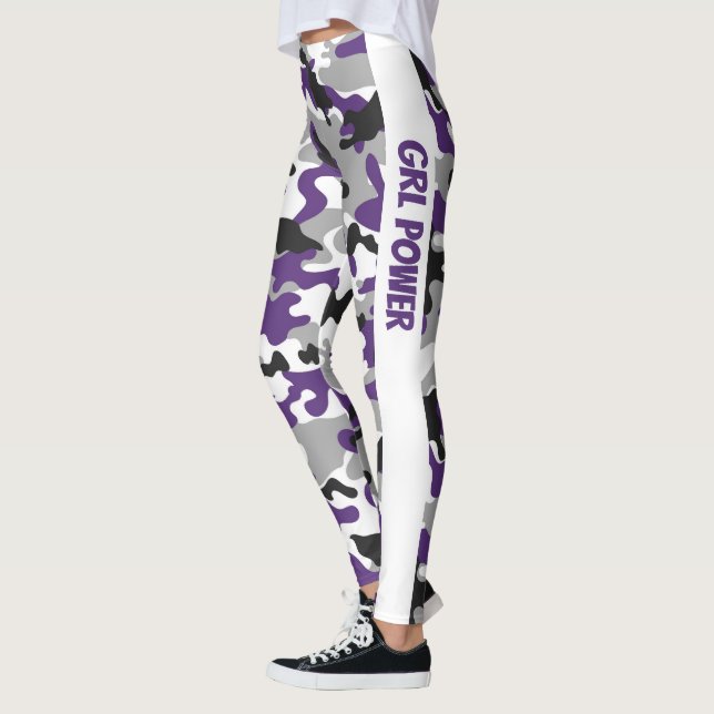 Camouflage Purple GRL Power  Leggings (Left)
