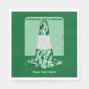 Camouflage rd cone funny traffic cone napkin