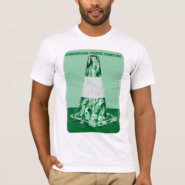 Camouflage rd cone funny traffic cone T-Shirt (Front)