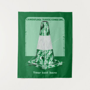 Camouflage rd cone funny traffic cone tapestry