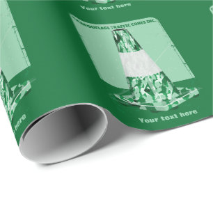 Camouflage rd cone funny traffic cone wrapping paper