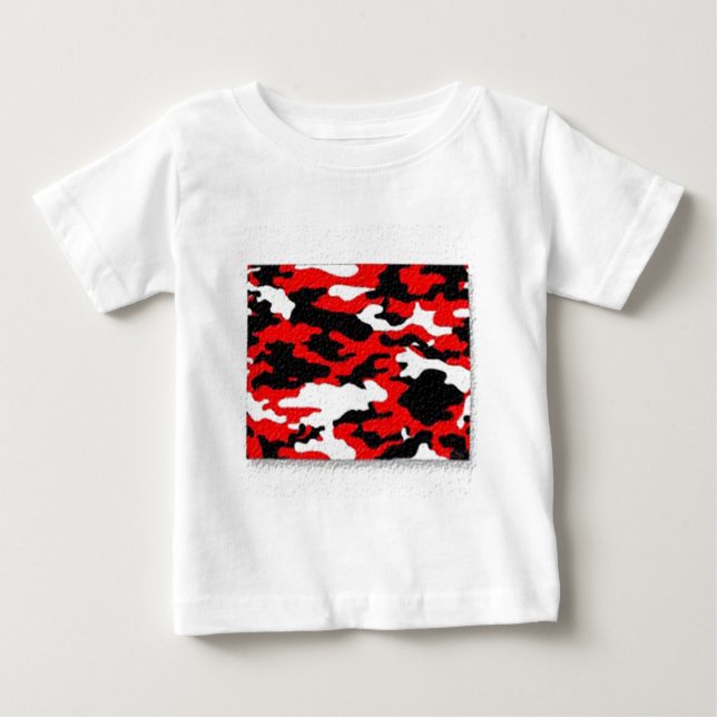 Camouflage Red Patterns Baby T-Shirt (Front)