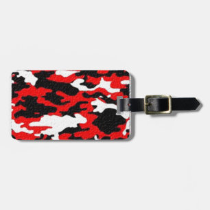 Camouflage Red Patterns Luggage Tag