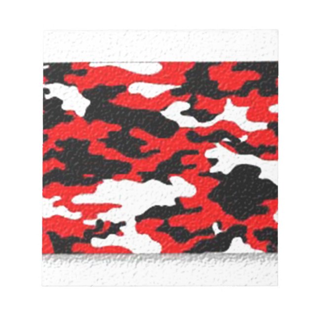 Camouflage Red Patterns Notepad (Front)