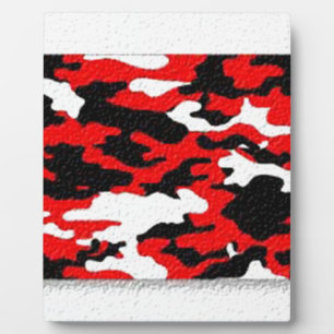 Camouflage Red Patterns Plaque
